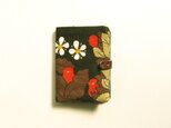 【sale】card case / 苺と鳥 (black)の画像