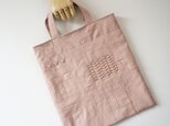 小さな布たちの手提げバッグ　スモークピンク