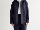cotton herringbone coverall jacket/faded navyの画像