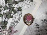 薔薇のルーサイトブローチ/ヴィンテージ/フランス