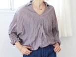 新色★クリンクルコットンドルマンスリーブブラウス【ラベンダーグレー】の画像