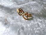YA162-【AVON】エイボン・ヴィンテージイヤリング 1980s Gold Tone Open Heartの画像