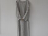 【O様ご注文品】リネンの８分袖ワンピース　生成りの画像