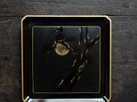 月と木◆時代物　黒塗蒔絵四方盆　骨董・antiques　工芸品　古美術　インテリア　明治〜大正期　i1