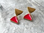 PA318-【 AVON 】エイボン・ヴィンテージピアス 1988 Pink Enamel Paint Bow Twistの画像
