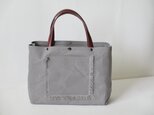 ⭕️夏SALE 防水帆布とブッテーロの体に優しいトート(グレー)
