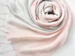 艶さらシルク＊薄桜色×灰青色＊手染めのレーヨンシルクストール