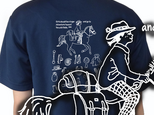 ドライTシャツ/馬旅ガール/イラスト/ウマ/ネイビー＆ホワイト/門出/贈り物/出発/スタート/プレゼントの画像