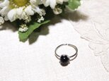 残り1点* silver925* 6mmモリオン(黒水晶)のシンプルなリング 指輪 フリーサイズ