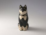 動物の陶置物＜黒柴＞のコピー