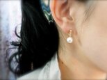 cn34 White　コットンパール　イヤリング