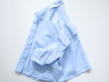 back frill wide shirt ( linen/blue chambray )