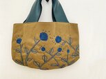 Y様オーダー/藍染糸のボタニカル刺繍かばん