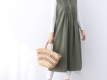 26色展開 コットン ノースリーブ ピンタック ロングワンピース ♪オーダーサイズ可