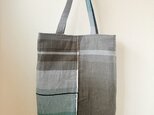 A4が入る播州織のマチ付きトートバッグ(グリーン系)