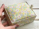 Pom doux petite * リバティ ペイザンヌの小さな布箱(イエロー)