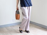 【新色】ベーシックストレート リネンパンツ：くすみピンク