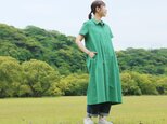 着こなし広がる 遠州織物 2wayシャツワンピース リネン混（グリーン） OP08