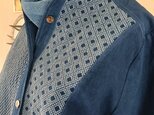 本藍染 コットン100％ 長袖 刺繍シャツブラウス レディース M〜Lの画像