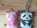 【オーダーメイド】こぎん刺しのパンダバッグチャーム