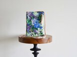 2点限定！ボタニカル花柄リネン　スマホポーチ　ミントブルー　2wayスマホショルダーの画像