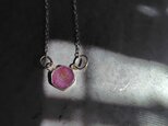 非加熱ルビーシルバーネックレス