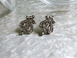 PA351-【 AVON 】エイボン・ヴィンテージピアス 1980s Faux Marcasite Harp