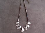 Petal Pearl ×Black Pearl Necklace／ペタル×ブラックパール ネックレス