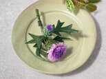 布花 くすみピンクが可愛い、レアなアザミのコサージュ。