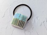 スクエアモチーフのビーズ刺繍ヘアゴム（K1207)