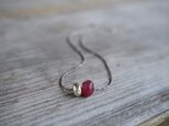 -Rough ruby- short necklace