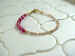 ルビーとジルコンのコンビブレスレット