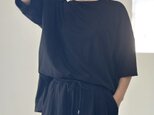 【接触冷感】サイドスリット オーバーサイズ半袖プルオーバー 5色展開【ブラック】『2025リデザイン』