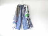 ☆浴衣ガウチョパンツ☆脇パッチワーク/31kg077