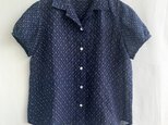訳アリ　麻絣レトロブラウス　MLサイズ