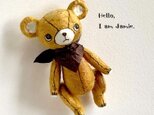 身長5cmのミニチュアテディベア(和紙で作った小さなくまのお人形)／キャメル色