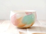 色化粧 刷毛目模様の大きめボウル * 春色 * 3