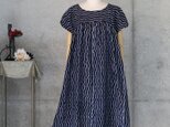 有松絞りのギャザーワンピース　Lサイズ　 ゆったり目　着物リメイク