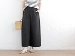 涼やかな、理想のパンツ。東炊きコットンリネンのワイドパンツ（ブラック）PT11