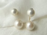 パールダブルピアス(ホワイト)の画像