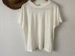 麻カットソー　ベーシックフレンチゆったりＴシャツ　オフＭ～Ｌ