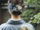 くすみブルーとラベンダーカラーの髪飾り No.RB13 青 成人式 卒業式 結婚式 成人式髪飾り 卒業式髪飾り ヘアアクセサリー