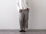 前ポケット、裾ピンタックパンツ/アイスグレー