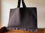 極暑リネンの手縫いトートバッグ　裏地付き