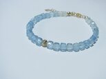 14kgf*【3月誕生石】キューブアクアマリンのブレスレット