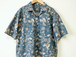 オープンカラーブラウス DullToneBlue Ｍ~Lサイズの画像