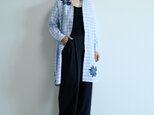 チェックリネン・チュニックシャツ　ハナミズキ