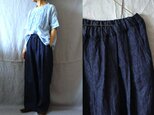 【受注制作】JAPANインディゴリネンデニム　Bigワイドパンツ
