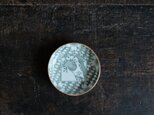 桜と月◆緑で可愛い。印判小皿　antiques/骨董　丁寧な暮らし　古道具　古民家　明治〜大正期の画像