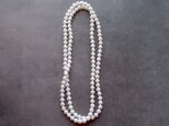 Pearl Necklace 80cm／パールロングネックレス・オールノット（White）